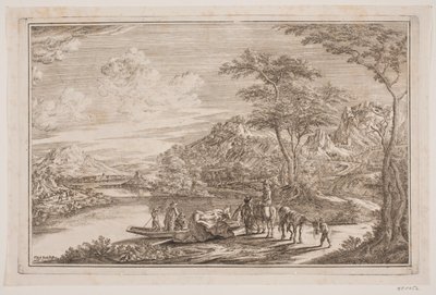 En färjehamn i ett bergsområde av Frederik Laub