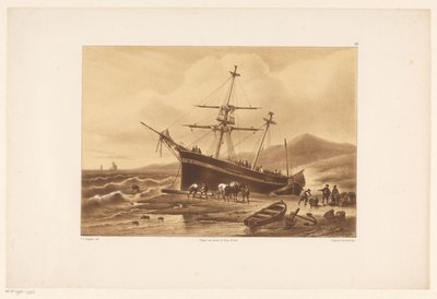 Strandsatt skepp av Frederik Lodewijk Huygens