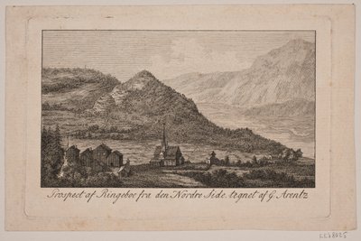 Danska:  Prospekt på Ringeboe av Frederik Ludvig  Bradt