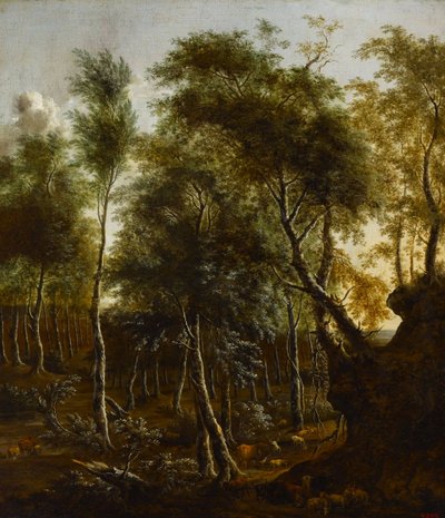 Ett trädbevuxet landskap av Frederik de Moucheron