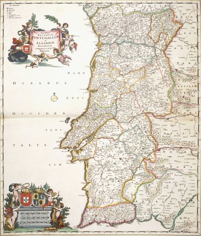 Karta som visar Portugal, ca 1680 av Frederik de Wit
