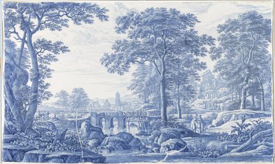 Plakett med italienskt landskap Plakett med ett italienskt landskap av Frederik van Frytom (attributed to)