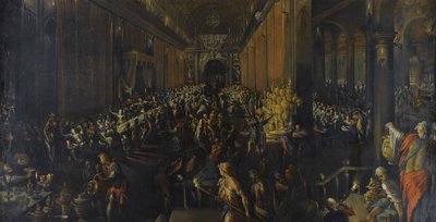 ベルシャザールの饗宴、1596年スウェーデン語 av Frederik van Valckenborch