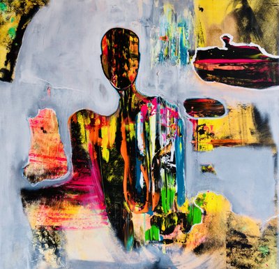 Färgglad abstrakt figur av Fredrik Olsen