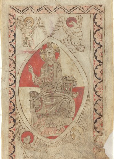 Kristus i majestät [recto] av French 12th Century