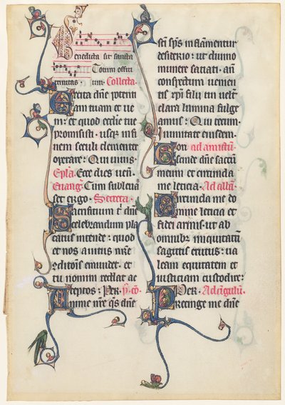 Manuskriptblad från Beauvais Missal av French 13th Century