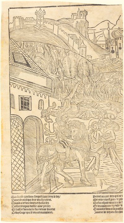En varning för att spela tärningar av French 15th Century