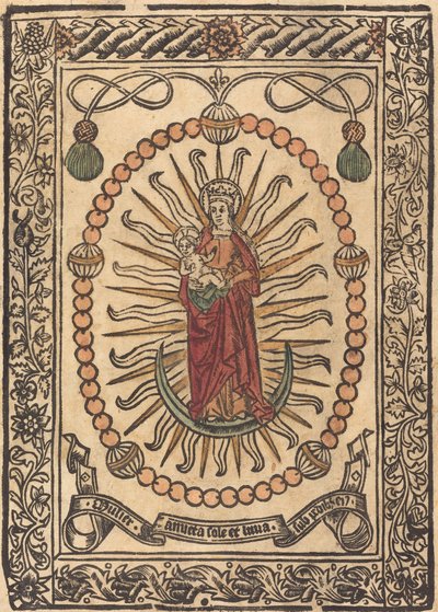 Madonnan och barnet i en radband av French 15th Century