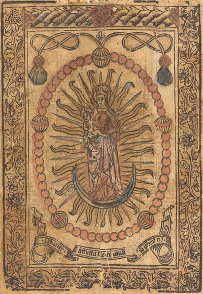 Madonnan och barnet i en radband av French 15th Century