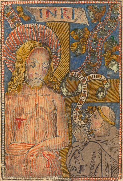 Sorgens man med en franciskaner av French 15th Century