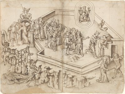 Allegori om en lärds liv i ett rikt hushåll [fol. 3 verso / 4 recto] av French 16th Century