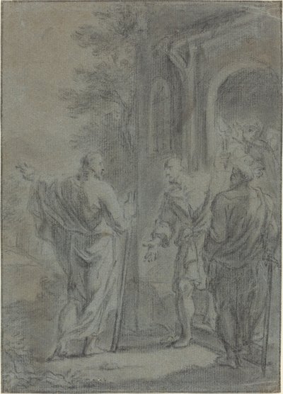 Figurer (Kristus kallar en av apostlarna?) av French 17th Century