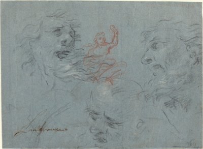 Study of Heads [recto] av French 17th Century