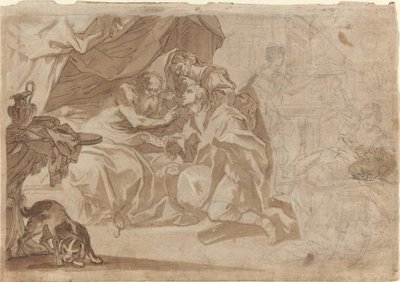Jakob och Rebecca före Isak [recto] av French 18th Century