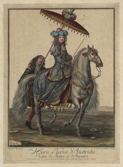Maria Theresia av Spanien 1638-1683, drottning gemål av Frankrike och Navarra, 1682 av French Master