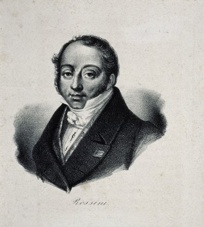 Porträtt av kompositören Gioachino Antonio Rossini 1792-1868 av French Master