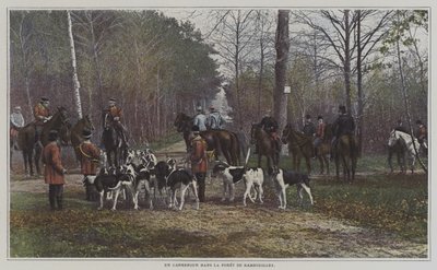 Ett vägskäl i Foret de Rambouillet, Frankrike (färgfoto) av French Photographer