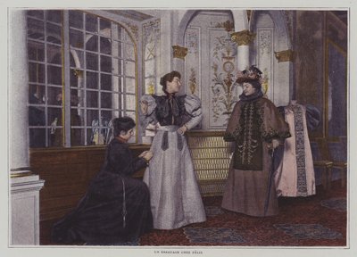 Ett passande hos Felix sömmerskor, Paris (färgfoto) av French Photographer