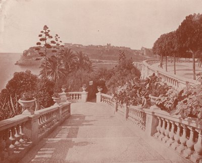 En annan del av Monte Carlo-terrasserna (s/v-bild) av French Photographer