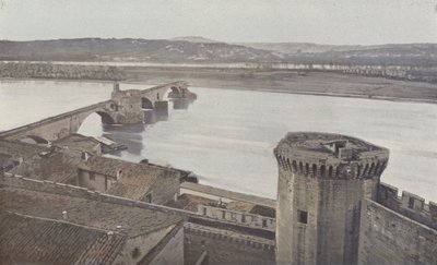 Avignon, Fortifications och Pont Saint Benezet av French Photographer