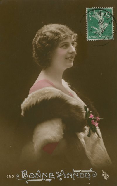 Bonne Annee. Franskt vykort över gott nytt år skickat 1913. av French Photographer