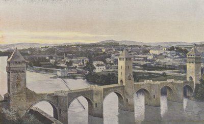 Cahors, Pont Valentre och utsikt över Lots vänstra strand av French Photographer