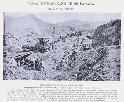 Panama Interoceanic Canal, Lock Works (bw foto) av French Photographer