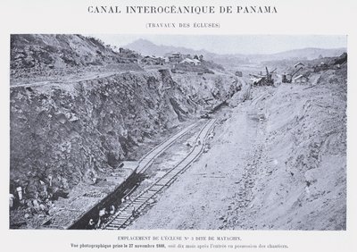Panama Interoceanic Canal, Lock Works (bw foto) av French Photographer