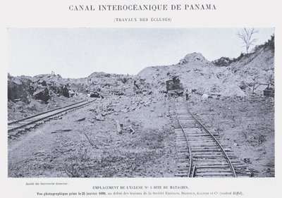 Panama Interoceanic Canal, Lock Works (bw foto) av French Photographer
