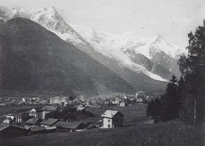 Chamonix och Mont Blanc (svartvitt foto) av French Photographer