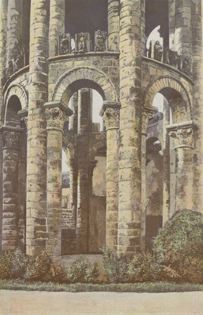 Charroux, Old Abbey, Tower, nedre delen av French Photographer