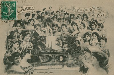 Chartres, de vackraste tjejerna i regionen. Vykort skickat 1913. av French Photographer