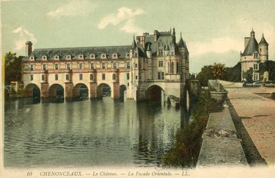 Chenonceaux, slottet, den östra fasaden av French Photographer