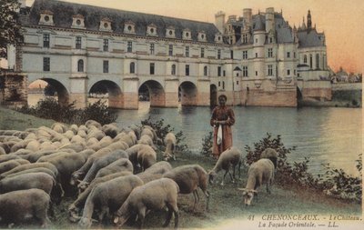 Chenonceaux, slottet, den östra fasaden av French Photographer