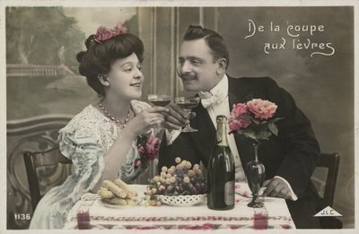 Par som dricker champagne av French Photographer