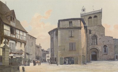 Courpiere, Kyrka, Fasad O och Place av French Photographer