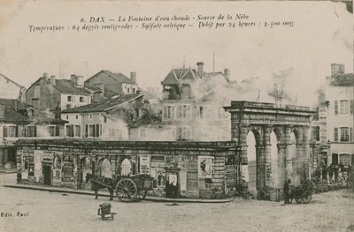 Dax - den varma vattenkällan - källa från Nebe. Vykort skickat 1913. av French Photographer
