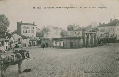 Dax - varmvattenkälla (dagligt flöde: 2400000 liter vid 64 grader). Vykort skickat 1913. av French Photographer