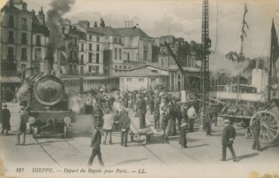 Parisexpressen avgår från Dieppe. Vykort skickat 1913. av French Photographer