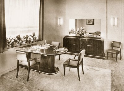 Matsal från Ensembles Mobiliers, pub. 1937. av French Photographer