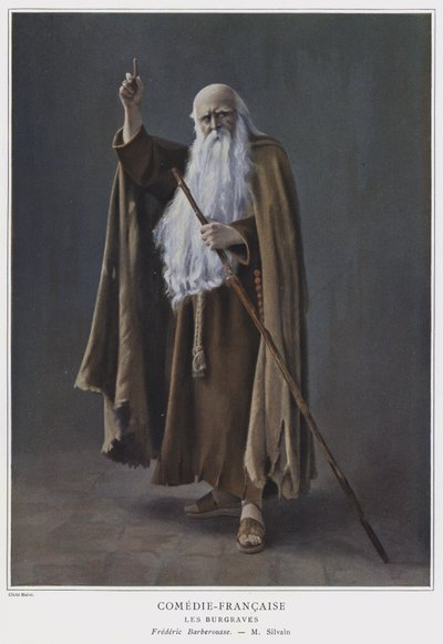 Eugene Silvain som Frederick Barbarossa i Les Burgraves (färgad bild) av French Photographer