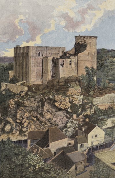 Cliff, Le Chateau, Vy tagen från Mont Mirat av French Photographer