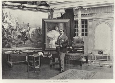Francois Flameng i sin verkstad av French Photographer