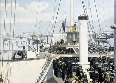 Franska flottan, sent 1800-tal: Inspektion - Bibl. des Arts deco. av French Photographer