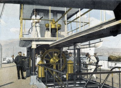 Franska flottan, sent 1800-tal: navigeringsfältsövning - Bibl. des Arts Deco. av French Photographer