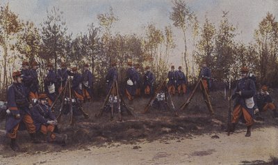 Franskt infanteri på manövrar (färgfoto) av French Photographer
