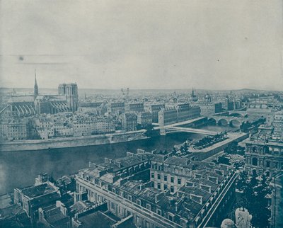 Allmän utsikt över Paris, blickar västerut (s/v foto) av French Photographer