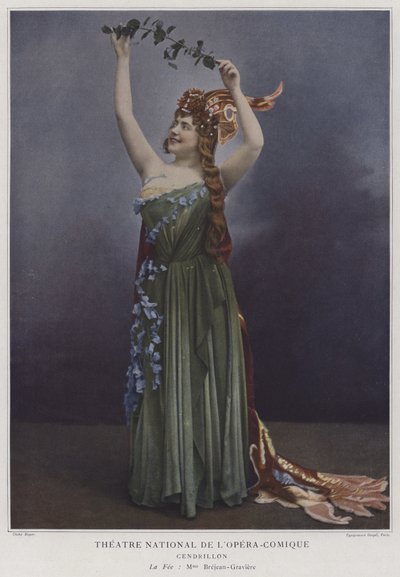 Georgette Brejean-Graviere som älvan i Cendrillon (färgad bild) av French Photographer