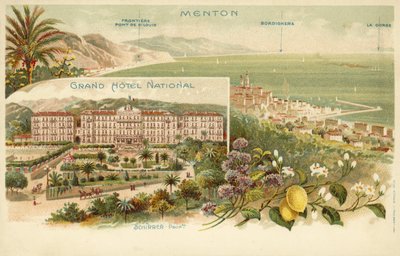 Grand Hotel National, Menton (litho i färg) av French Photographer