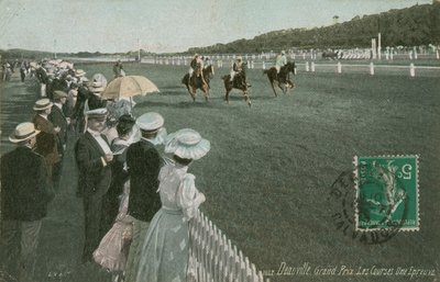 Hästkapplöpning i Deauville. Vykort skickat 1913. av French Photographer